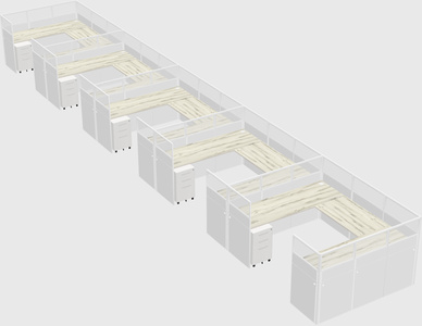 U-shaped cubicle