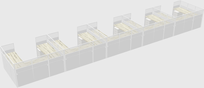 U-shaped cubicle