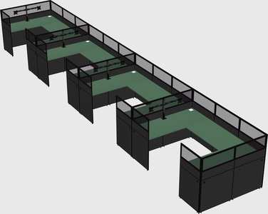 U-shaped cubicle
