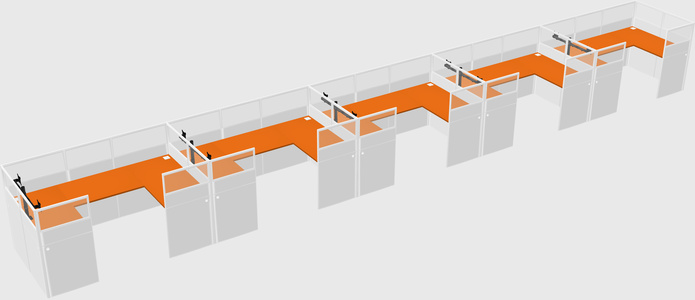 U-shaped cubicle