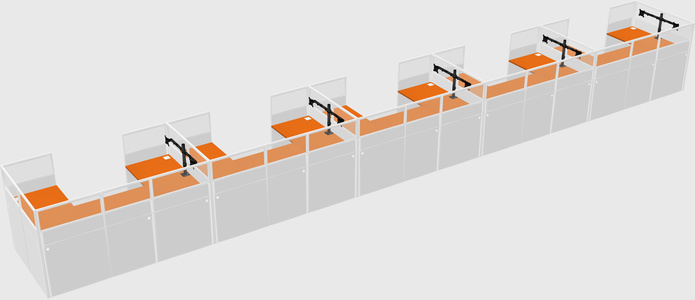 U-shaped cubicle