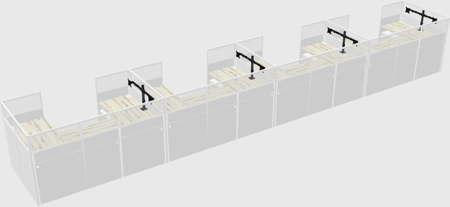 U-shaped cubicle