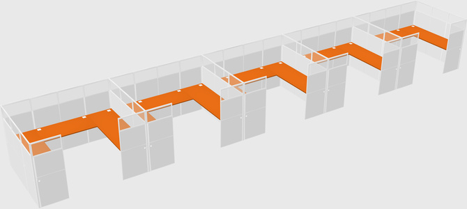 U-shaped cubicle