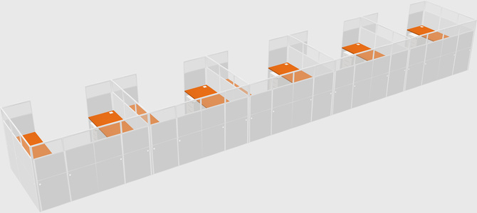 U-shaped cubicle