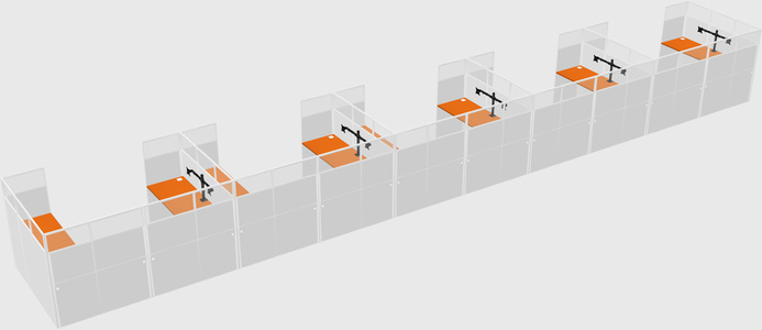 U-shaped cubicle