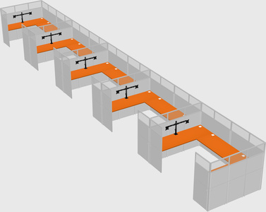 U-shaped cubicle