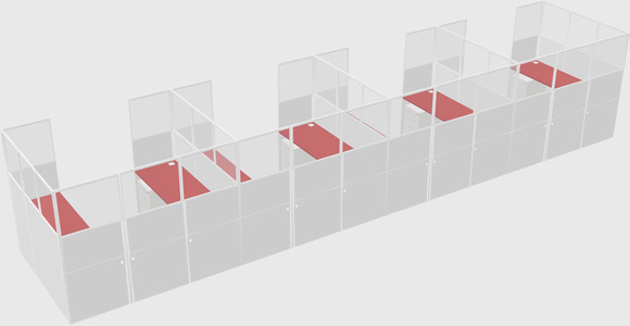 U-shaped cubicle