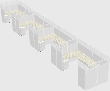 U-shaped cubicle