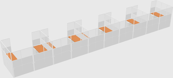 U-shaped cubicle