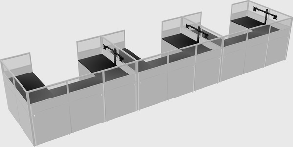 U-shaped cubicle