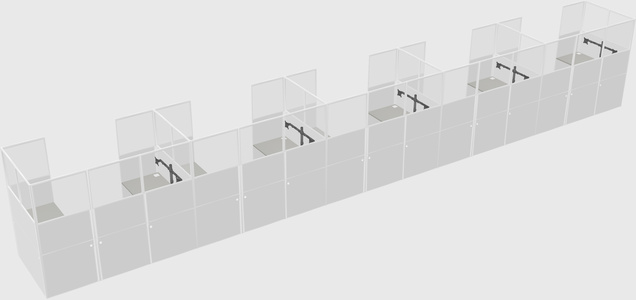 U-shaped cubicle