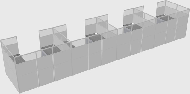 U-shaped cubicle