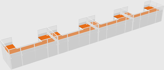 U-shaped cubicle