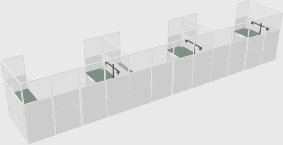 U-shaped cubicle