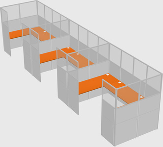 U-shaped cubicle