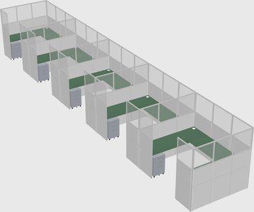 U-shaped cubicle