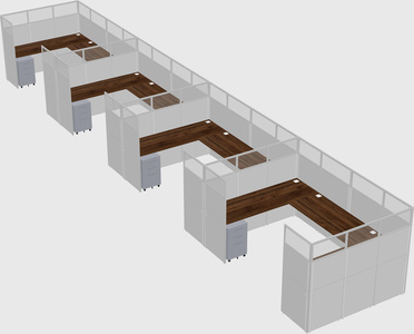 U-shaped cubicle