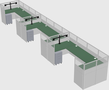U-shaped cubicle