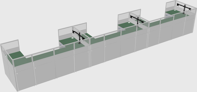 U-shaped cubicle