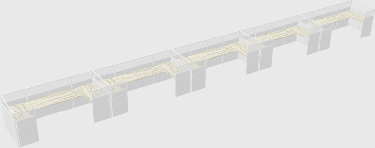 U-shaped cubicle