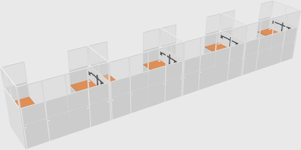 U-shaped cubicle
