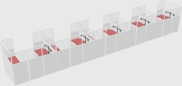 U-shaped cubicle