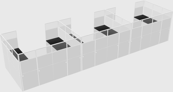 U-shaped cubicle