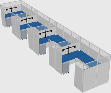 U-shaped cubicle