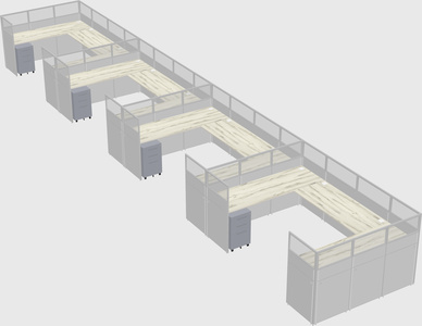 U-shaped cubicle