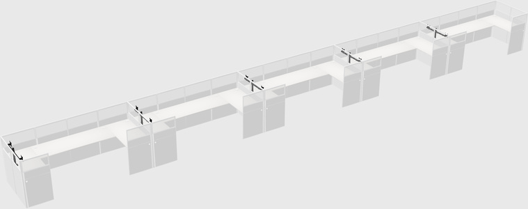 U-shaped cubicle
