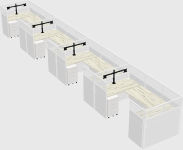 U-shaped cubicle