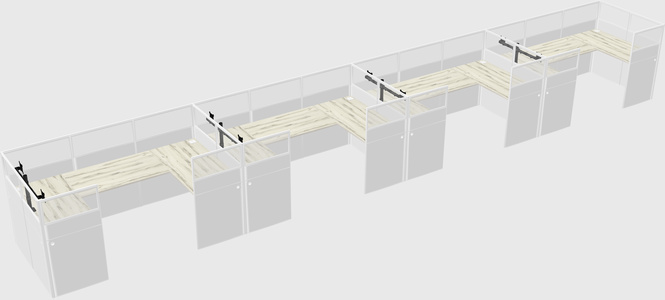U-shaped cubicle