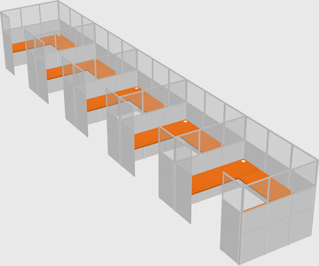 U-shaped cubicle