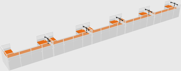 U-shaped cubicle