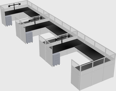 U-shaped cubicle