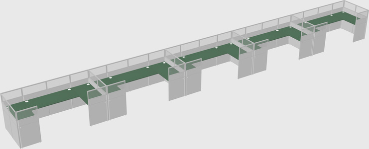 U-shaped cubicle
