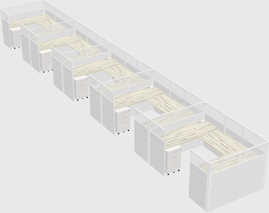 U-shaped cubicle