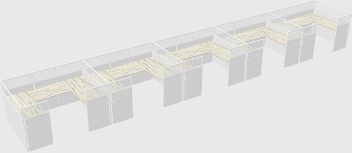 U-shaped cubicle