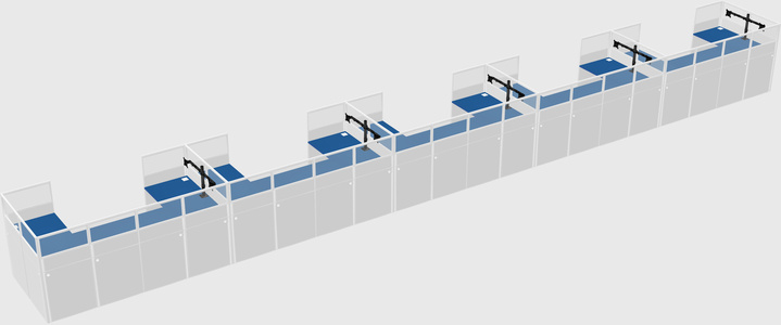 U-shaped cubicle