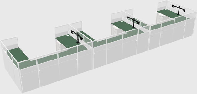 U-shaped cubicle