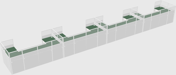 U-shaped cubicle