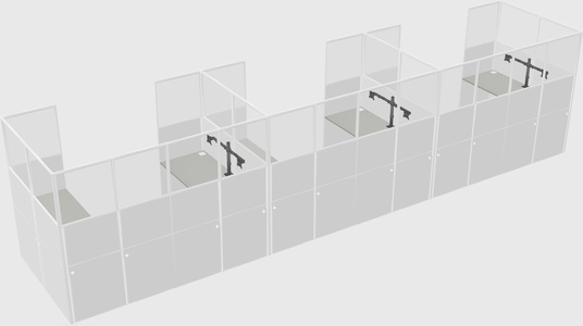 U-shaped cubicle