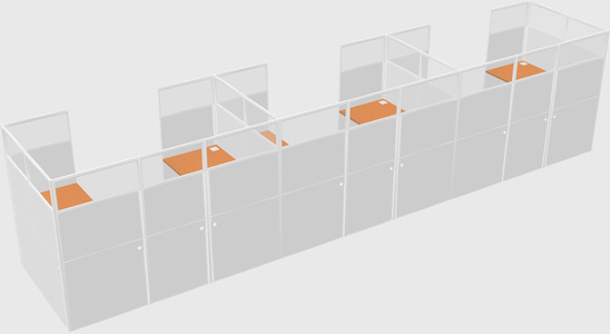 U-shaped cubicle