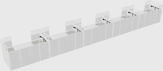 U-shaped cubicle
