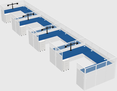 U-shaped cubicle