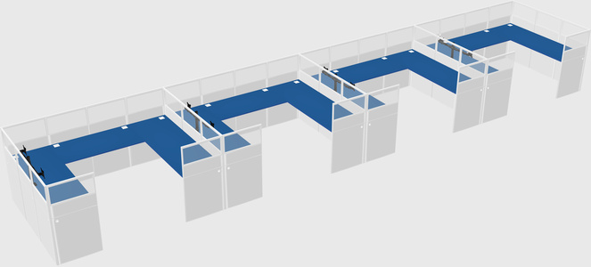 U-shaped cubicle