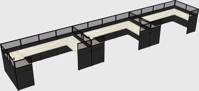 U-shaped cubicle