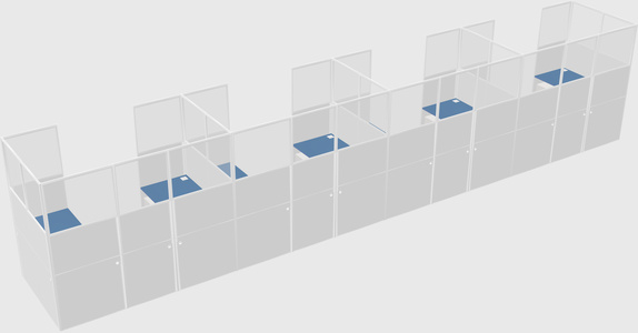 U-shaped cubicle