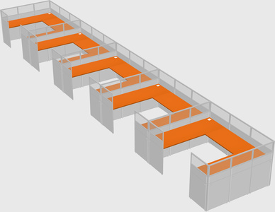 U-shaped cubicle