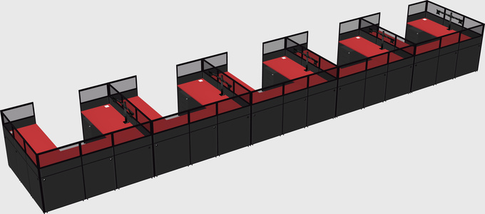 U-shaped cubicle